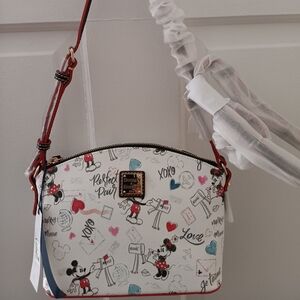 Disney Dooney & Bourke Minnie Mouse Love Letters Sweathearts Crossbody Bag